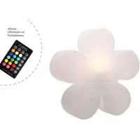8Seasons Lampe de jardin "Shining Flower" 40 incl. LED RGB E27 blanc + télécommande