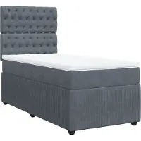 vidaXL Lit boxspring avec matelas gris foncé 80x200 cm velours