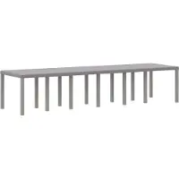 vidaXL Table de jardin gris clair 350 x 100 x 74 cm en polyrotin