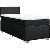 Syfax Sommier à lattes de lit avec matelas Noir 90x190 cm Tissu
