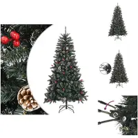 vidaXL Arbre de Noël artificiel avec support Vert 180 cm PVC - Sapins de Noël