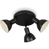 Briloner Plafonnier Spot vintage pivotant 3xE14 25W noir 19cm