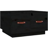 Syfax Table basse Noir 60x53x35 cm Bois massif de pin