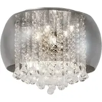 Rabalux Plafonnier avec cristaux G9 6x40W couleur chrome 3598 Ninelle