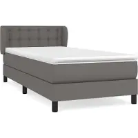 Syfax Sommier à lattes de lit avec matelas Gris 90x190 cm Similicuir
