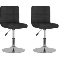 Syfax Chaises pivotantes à manger lot de 2 noir tissu