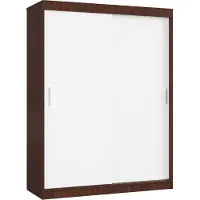 Akord Armoire Coulissante Mono Wengé/Blanc 150X60X200