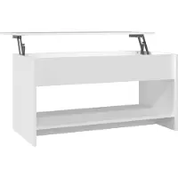 Syfax Table basse blanc 102x50x52,5 cm bois d'ingénierie