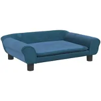 Syfax Lit pour chien bleu 70x48x22 cm velours