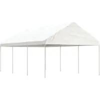 The Living Store Pavillon avec toit Blanc 6,69 x 4,08 x 3,22 m Polyéthylène