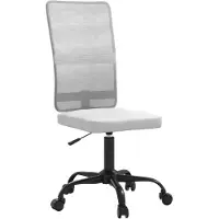 Syfax Chaise de bureau réglable en hauteur blanc tissu en maille