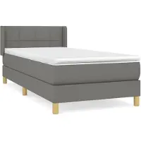Syfax Sommier à lattes de lit avec matelas Gris foncé 80x200 cm Tissu