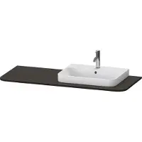 Duravit Happy D.2 Plus Console 1300x550 mm, 1 découpe à droite, pour meuble sous-lavabo HP4942, HP4962, HP4972, HP031KR6969