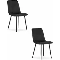 Leobert Chaise Valora LAVA en velours noir x2 | Paire de chaises en velours noir pour intérieurs chics
