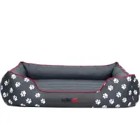 HOBBYDOG Lit pour chien Couchage Coussin pour chien - Prestige - 110 x 90 x 25 cm [Taille : XXL] - Gris avec pattes