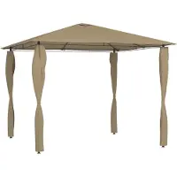 The Living Store Pavillon avec couvertures de poteaux 3x3x2,6 m Taupe 160 g/m