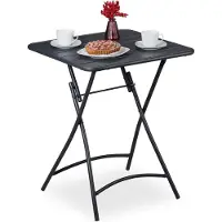 Relaxdays Table de jardin anthracite carrée 59,0 x 59,0 x 74,0 cm