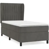 Syfax Sommier à lattes de lit et matelas Gris foncé 80x200 cm Velours
