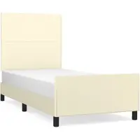 vidaXL Cadre de lit avec tête de lit Crème 90x200 cm Similicuir