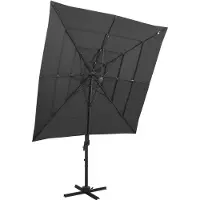 Prolenta Maison Exclusive - Parasol à mât en aluminium, toile 4 couches, anthracite, 250 x 250 cm