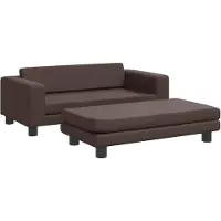 Syfax Lit pour chien avec extension marron 100x50x30 cm similicuir