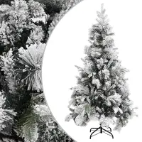 Prolenta Arbre de Noël exclusif, décoré de pommes de pin, 225 cm, en PVC et PE