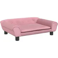 Syfax Lit pour chien rose 70x48x22 cm velours
