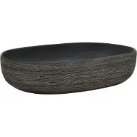 Syfax Vasque à poser gris et noir ovale 59x40x14 cm céramique