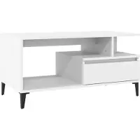 Syfax Table basse Blanc 90x49x45 cm Bois d'ingénierie