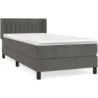 Syfax Sommier à lattes de lit et matelas Gris foncé 90x190 cm Velours