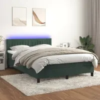 Prolenta Maison Exclusive - Sommier à lattes de lit avec matelas LED Vert foncé 140x190 cm