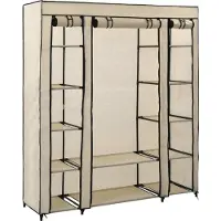 Syfax Armoire avec compartiments et tiges Crème 150x45x176 cm Tissu