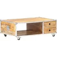 Prolenta Maison Exclusive - Table basse 89 x 59 x 33 cm en bois de manguier massif brut