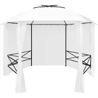 vidaXL Design New Tente de jardin avec rideaux 360x312x265 cm Blanc 180 g/m² - Pavillons & Tentes de réception Meubles2025 CHY9292826 1parcel