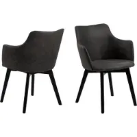Ebuy24 Bea Chaise de salle à manger avec accoudoirs, gris.