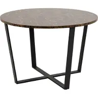 Ebuy24 Amst Table de salle à manger, impression marbre marron.