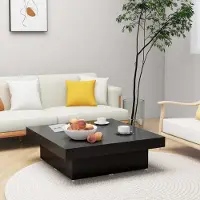 vidaXL Table basse noire 90x90x28 cm Bois composite - Table basse - Tables basses - Table de salon