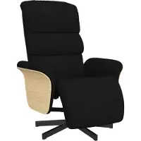 Sonstiges Fauteuil inclinable avec repose-pieds noir tissu