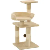 Syfax Arbre à chat avec griffoirs en sisal 65 cm Beige