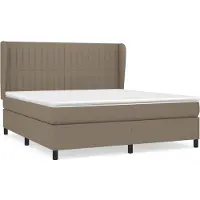 vidaXL Lit boxspring avec matelas Taupe 160x200 cm Tissu