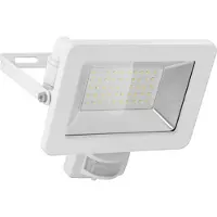 Goobay Projecteur LED d'extérieur, 50 W avec détecteur de mouvement avec 4250 lm, lumière blanc neutre 4000 K, capteur PIR et presse-étoupe M16 blanc