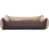 HOBBYDOG Coussin pour chien Lit de sommeil Coussin pour chien Pontes - Eco - 62 x 43 x 15 cm [Taille : L] - Beige avec Marron