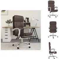 vidaXL Chaise de bureau avec fonction chaise longue Marron similicuir - Chaises de bureau