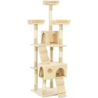 Syfax Arbre à chat avec griffoirs en sisal 170 cm Beige