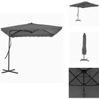 vidaXL Parasol avec mât en acier 250×250 cm Anthracite - Parasols & Protection solaire