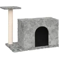 Syfax Arbre à chat avec griffoir en sisal Gris clair 51 cm