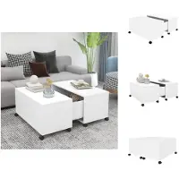 vidaXL Table basse blanche 75x75x38 cm Bois composite - Tables basses