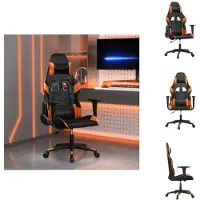vidaXL Chaise de jeu noir et orange similicuir - Fauteuil de jeu