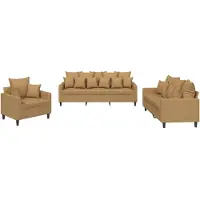 vidaXL Ensemble de canapés 3 pièces avec coussins Marron Velours