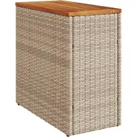 Syfax Table d'appoint de jardin dessus en bois beige 58x27,5x55 cm